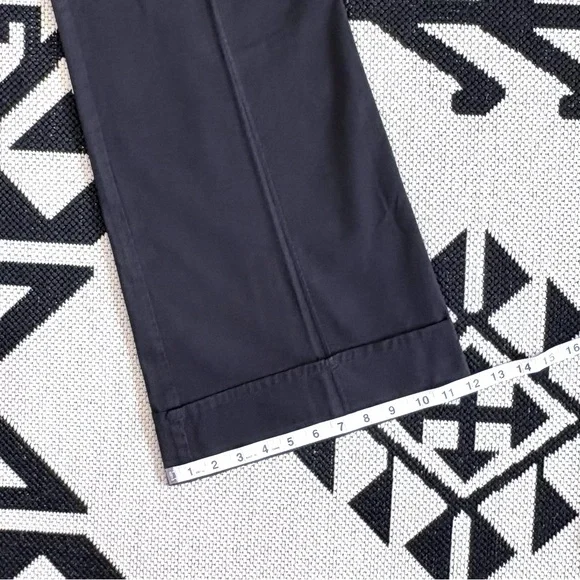 Elevenses x Anthropologie Black Twill Wide Leg Cuffed Trousers Size 2 - Picture 5 of 8